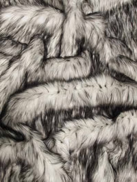 Tela de piel sintética de pelo largo de husky ártico de Alaska blanco / Se vende por yardas