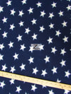 Stars Blue and White Fleece Fabric