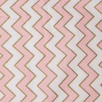 Tela de rayón de bambú «Stitch & Sparkle», algodón, ancho 42/44, por yarda, estampado en zigzag metalizado rosa
