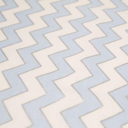 Stitch & Sparkle Bamboo Rayon Fabric Cotton 42/44 Width, by the Yard, Chevron Metallic Blue