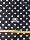 Poly Cotton Printed Fabric Big Polka Dots / Black/White Dots / Sold By The Yard||color:Black