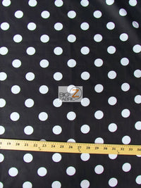Tela estampada de poliéster y algodón con lunares grandes / Lunares negros y blancos / Se vende por metros