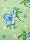 Green Bellflower Polka Dot Print Polyester Cotton Fabric