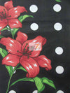 Green Bellflower Polka Dot Print Polyester Cotton Fabric