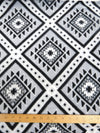 Ethnic Diamonds Gray Fleece Fabric