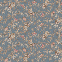 Tejido de algodón «Birds and Butterflies Blue Meadow Blush», 43"/44", por yarda