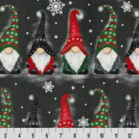 Black Gnomes Digital Cuddle Ash Fabric per yard