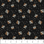 Tela de franela para mercería, estampado «Black Multi Sm Block Toss», vendida por metro