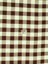 Checkered Gingham Poly Cotton Printed Fabric / Brown / Sold By The Yard