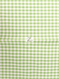 Tela estampada de polialgodón con mini cuadros vichy / Color menta / Se vende por metros