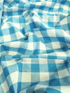 Checkered Gingham Poly Cotton Printed Fabric / Orange / Sold By The Yard