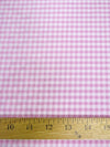 Mini Checkered Gingham Poly Cotton Printed Fabric / Pink / Sold By The Yard