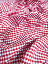Mini Checkered Gingham Poly Cotton Printed Fabric / Pink / Sold By The Yard