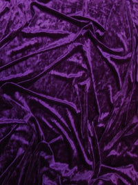 Tela de terciopelo elástico arrugado para disfraces / Morada / Se vende por yardas