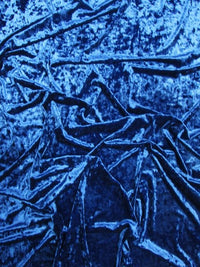 Tela de terciopelo elástico arrugado para disfraces / Azul real / Se vende por yardas
