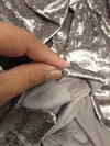 Crushed Stretch Velvet Costume Fabric / Platinum / Sold By The Yard