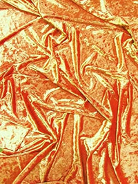 Tela de terciopelo elástico arrugado para disfraces / Naranja / Se vende por yardas