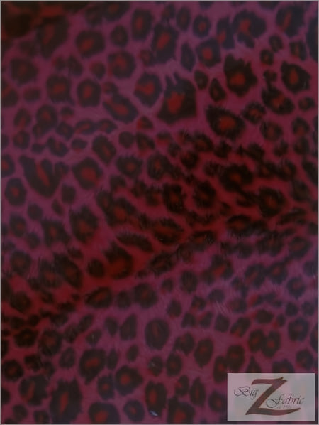 Tejido de felpa de pelo corto con estampado de leopardo rojo y negro / Se vende por metros||color: leopardo rojo y negro
