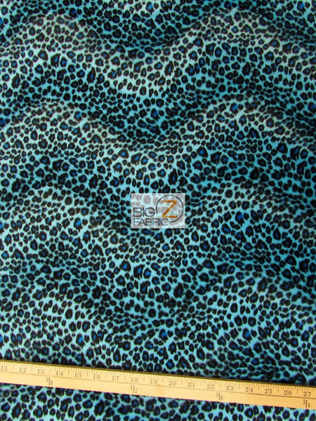 Blue/Black Spot Velboa Cheetah Animal Short Pile Fabric / Sold By The Yard||color:Blue/Black Cheetah