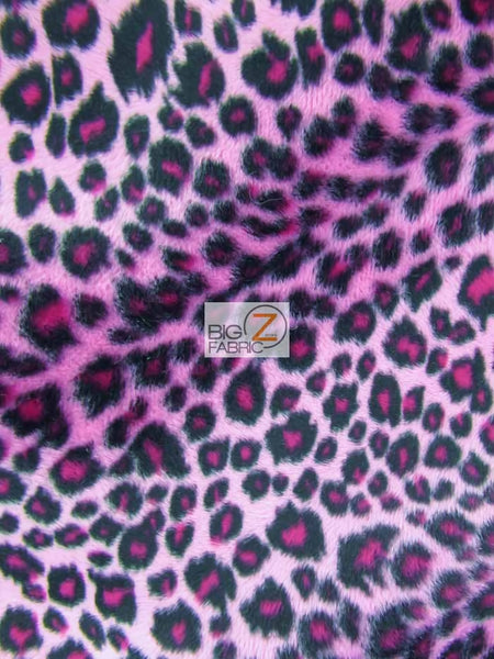 Tejido de felpa rosa con estampado de guepardo, de pelo corto / Se vende por metros||color: Rosa con estampado de guepardo