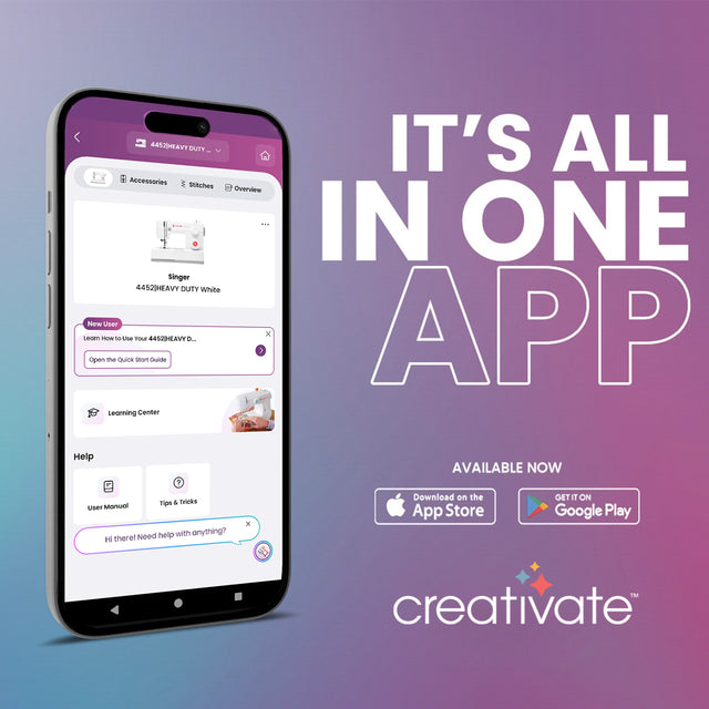 Smartphone affichant une interface d'application avec le texte promotionnel "It's All in One App" et la marque "creativete".
