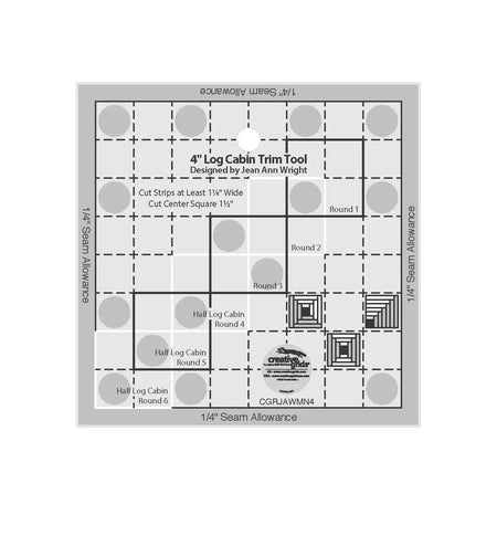 Regla para acolchar «Log Cabin Trim Tool» de 10 cm de Creative Grids
