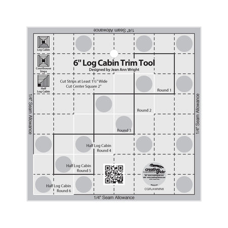 Regla para acolchar «Log Cabin Trim Tool» de 15 cm de Creative Grids