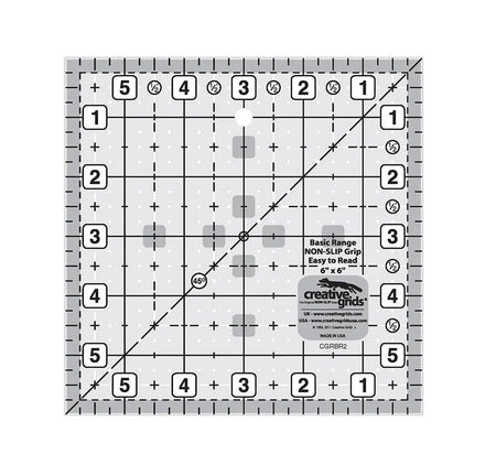 Creative Grids Basic Range 6in Square Quilt Ruler