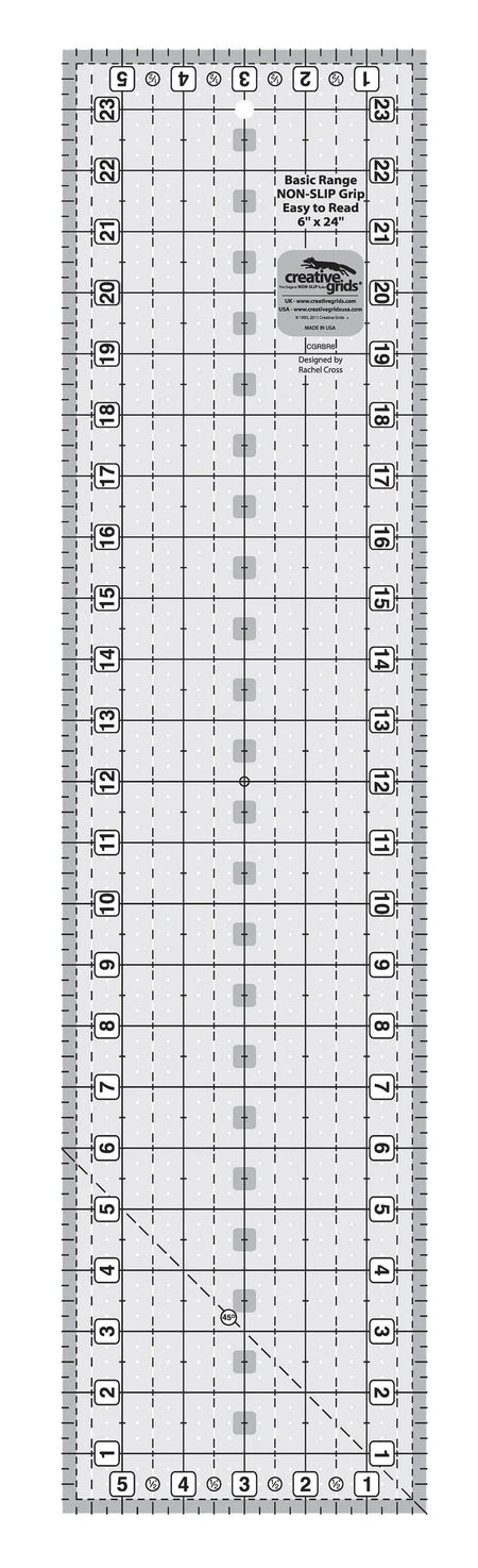 Regla rectangular para acolchados Creative Grids Basic Range de 15 cm x 60 cm