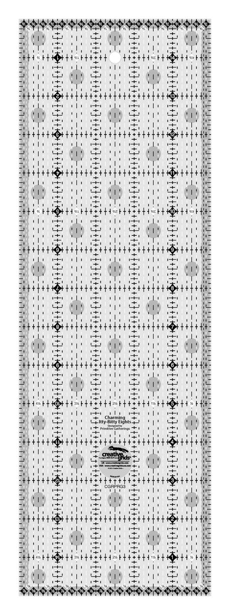 Creative Grids Charming Itty-Bitty Eights Regla para acolchar de 5 pulgadas x 15 pulgadas