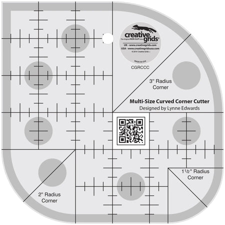 Regla para acolchar con cortador de esquinas curvas Creative Grids