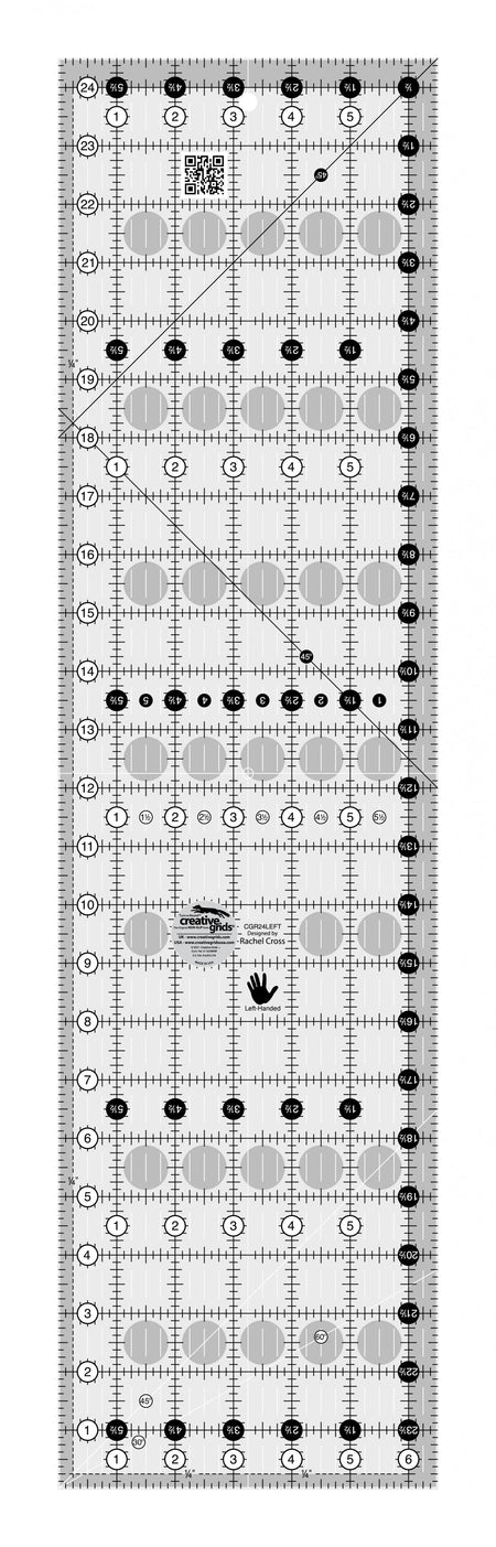 Regla para acolchar Creative Grids para zurdos, 16,5 cm x 62 cm