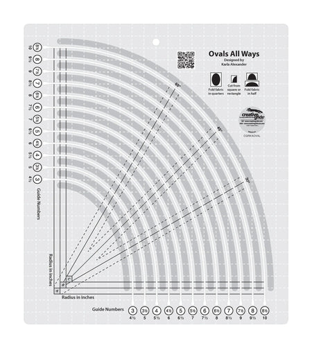 Regla para acolchar Creative Grids Ovals All Ways