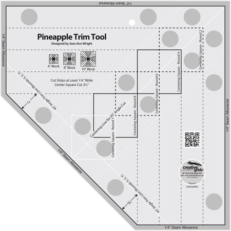 Herramienta Creative Grids Pineapple Trim para bloques acabados de 6, 8 o 10 pulgadas