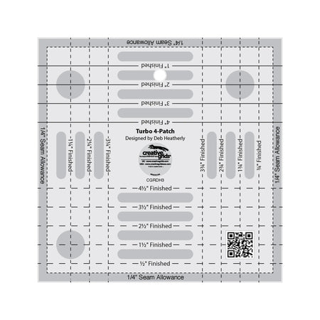 Regla para patchwork con plantilla Turbo 4-Patch de Creative Grids