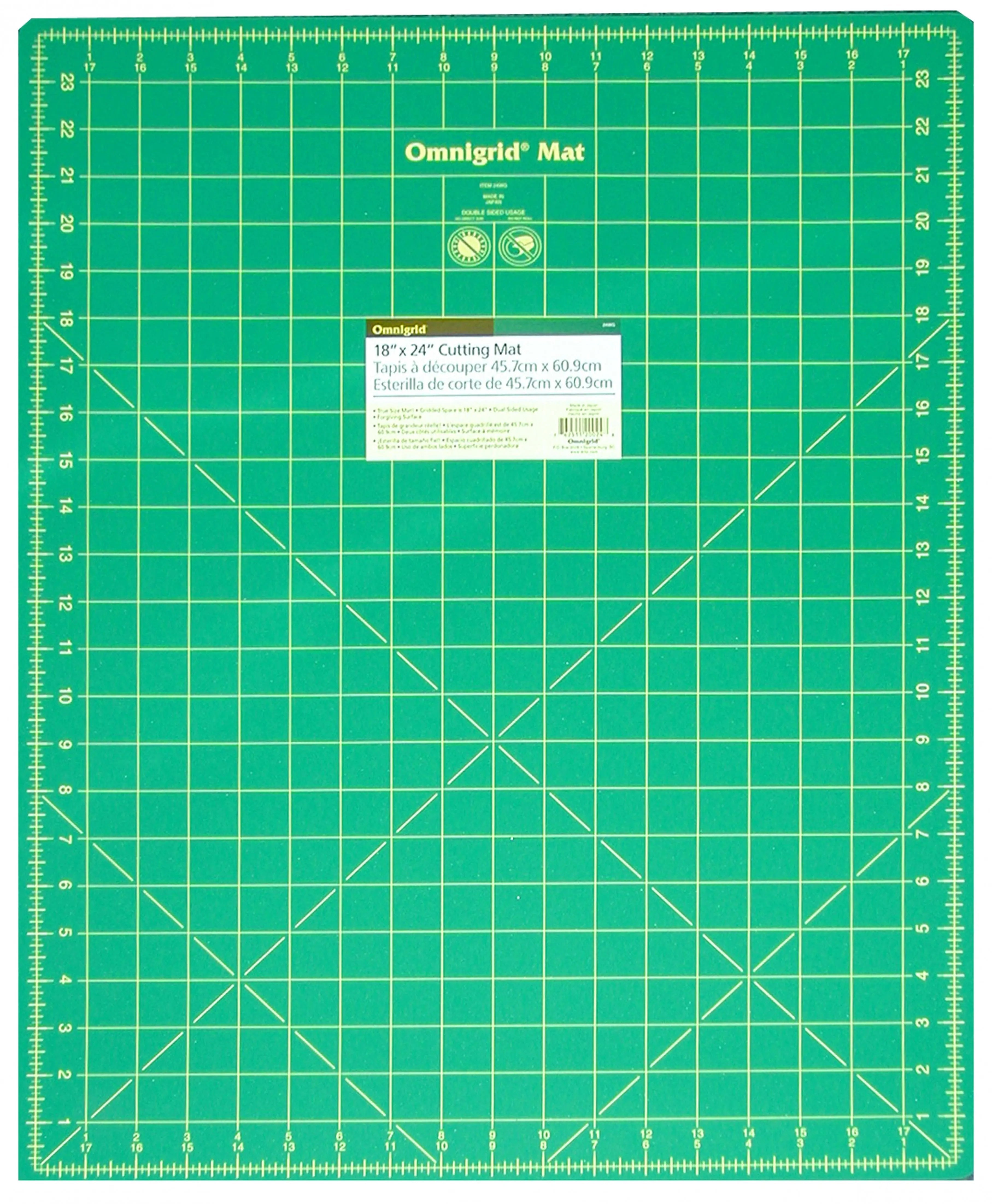 Cutting Mat Omnigrid Green with Yellow Grid 18in x 24in | SINGER®