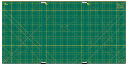 Juego de 3 alfombrillas de corte con clips, color verde, 89 cm x 178 cm