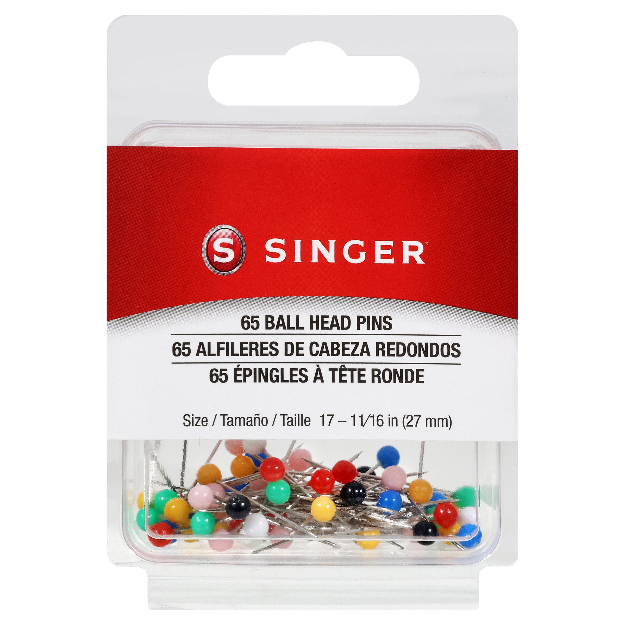Alfileres rectos con cabeza esférica SINGER® 65 - Talla 17, 2,7 cm ...