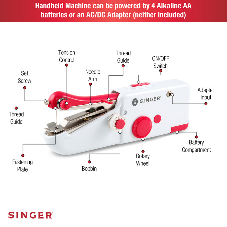 Singer Handheld Sew Machine SINGER® Stitch Sew Quick™ - (Single Thread) Hand Held Mending Machine ...