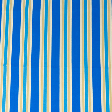 Stitch & Sparkle 100% Cotton Duck Print 45" Wide, Cut by the Yard, Large Stripe Print||color:Azure Tan