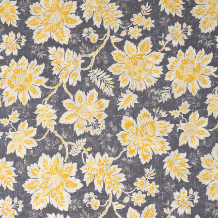 Stitch & Sparkle, tela de algodón 100 % con estampado de patos, 45" de ancho, se vende por yardas, estampado de pétalos «Black Sunshine»