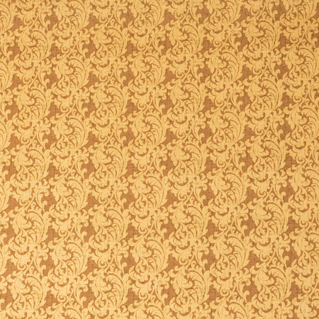 Tela para costura «Stitch & Sparkles», 100 % algodón tipo «duck», 54", con estampado de paisley y volutas, color marrón, vendida por yardas