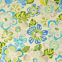 Stitch & Sparkle 100% Cotton Duck Print 45" Wide, Cut by the Yard, Pop Flower Print Azure