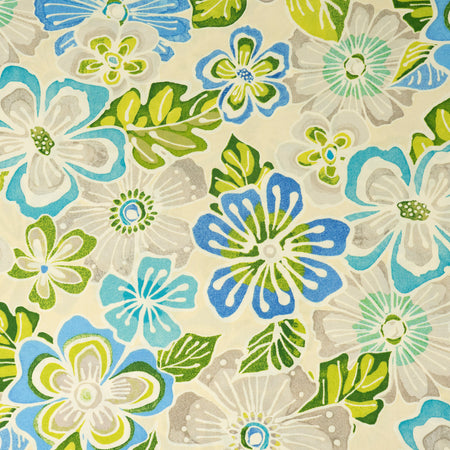 Stitch & Sparkle 100% Cotton Duck Print 45" Wide, Cut by the Yard, Pop Flower Print Azure