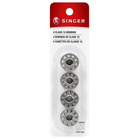 SINGER® Class 15 Metal Bobbins 4-Pack