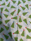 Christmas Trees on Blue 100% Cotton Price per Yard