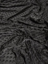 Black Minky Dimple Dot Baby Soft Fabric / Sold By The Yard