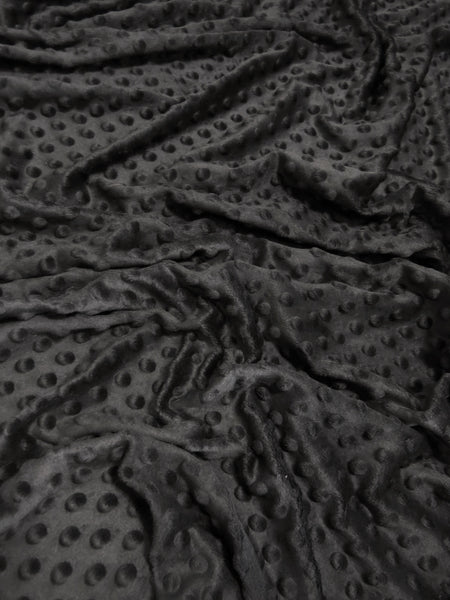 Tela suave para bebé «Black Minky Dimple Dot» / Se vende por yardas