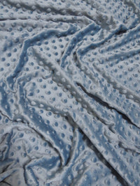 Tela suave para bebé Minky con lunares en relieve, color azul vaquero / Se vende por metros