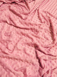 Tela suave para bebé Minky rosa con lunares / Se vende por metros